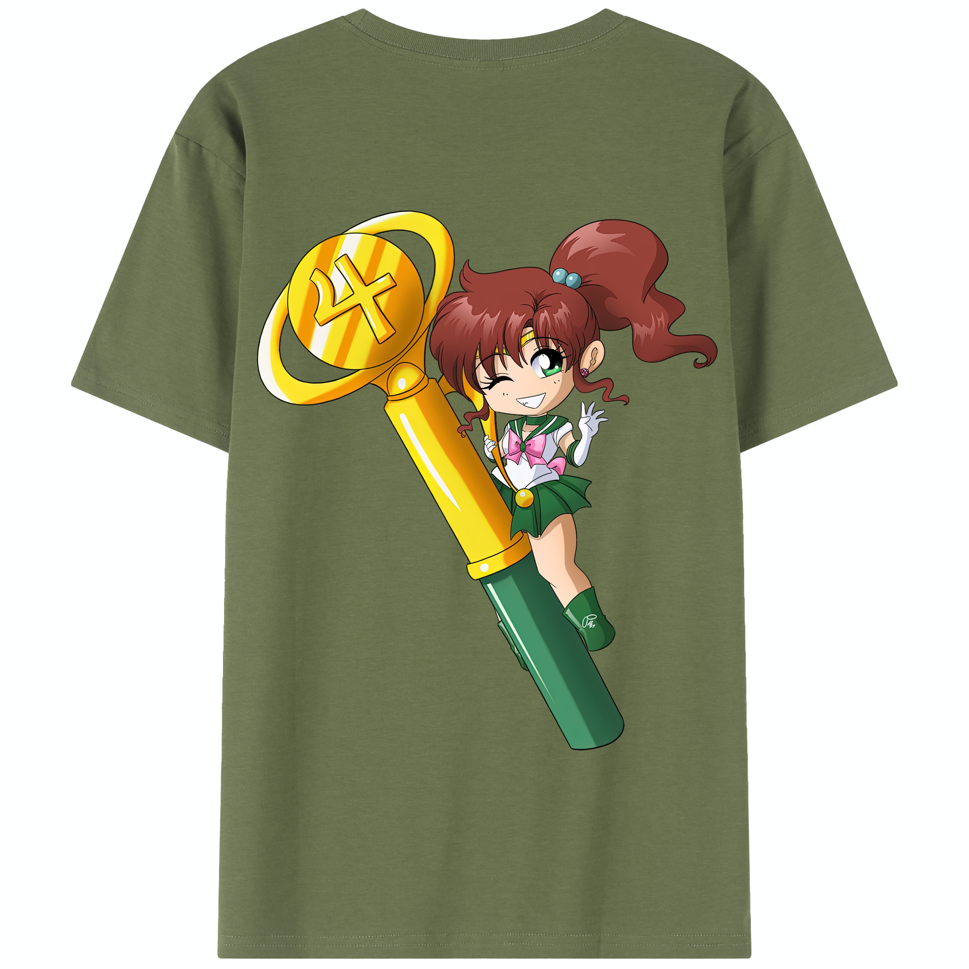 （画像用） 美少女戦士セーラームーン 木野 まこと きの まこと Sailor Moon Kino Makoto （セーラージュピター；Sailor Jupiter） 綿100％半袖Tシャツ（背面プリント）